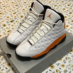 Jordan Retro 13 Starfish Sneakers - White and Orange